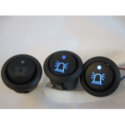 Comutator rotund Pornit/Oprit 12V cu dubla iluminare - Indicator far LED si indicator functionare  Comutator rotund Pornit/Oprit 12V cu dubla iluminare - Indicator far LED si indicator functionare